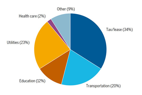 Figure 1 Revenue bonds: Composition by sector